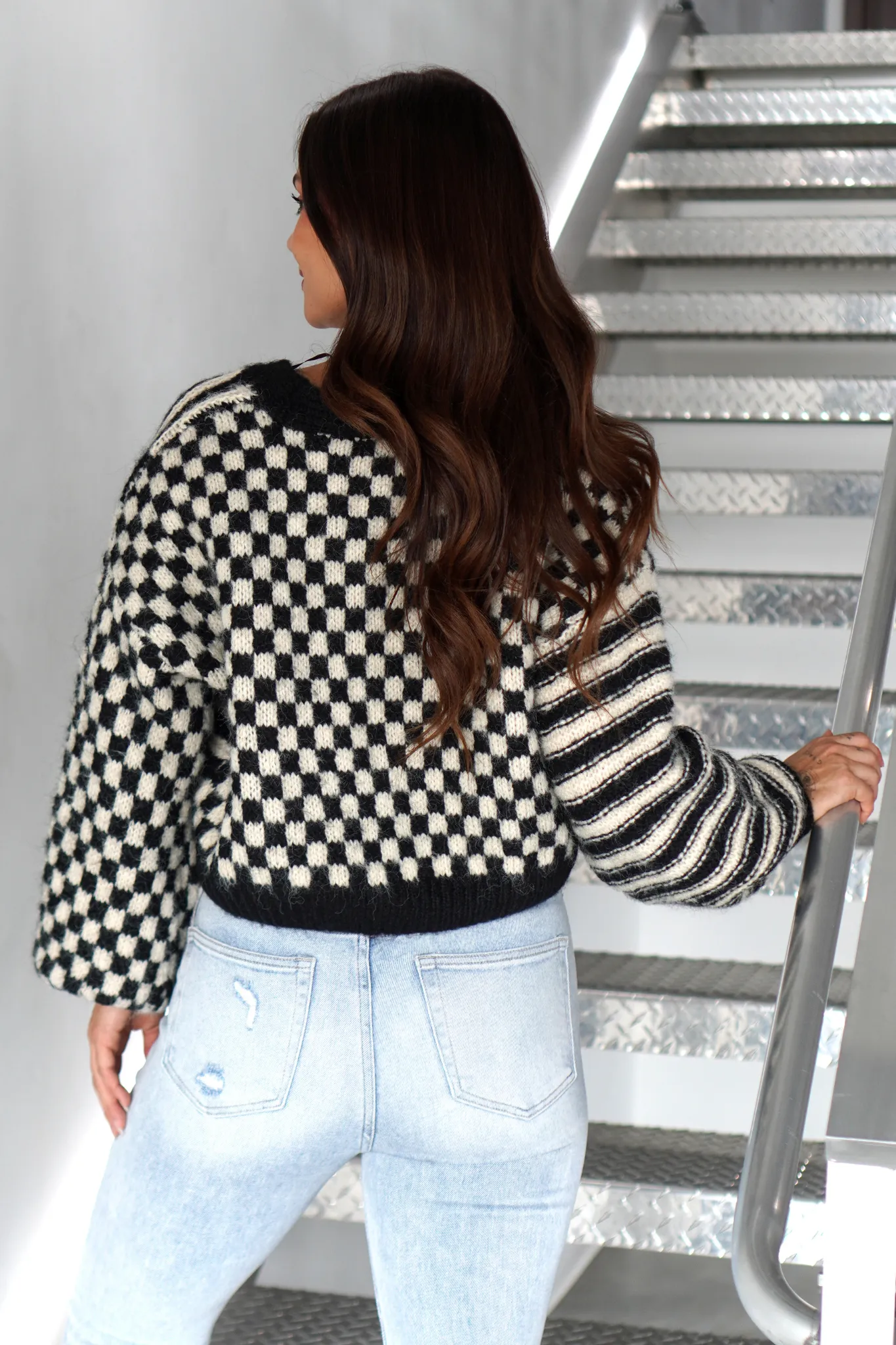 Bet You Think About Me Patterned Cardigan - Black