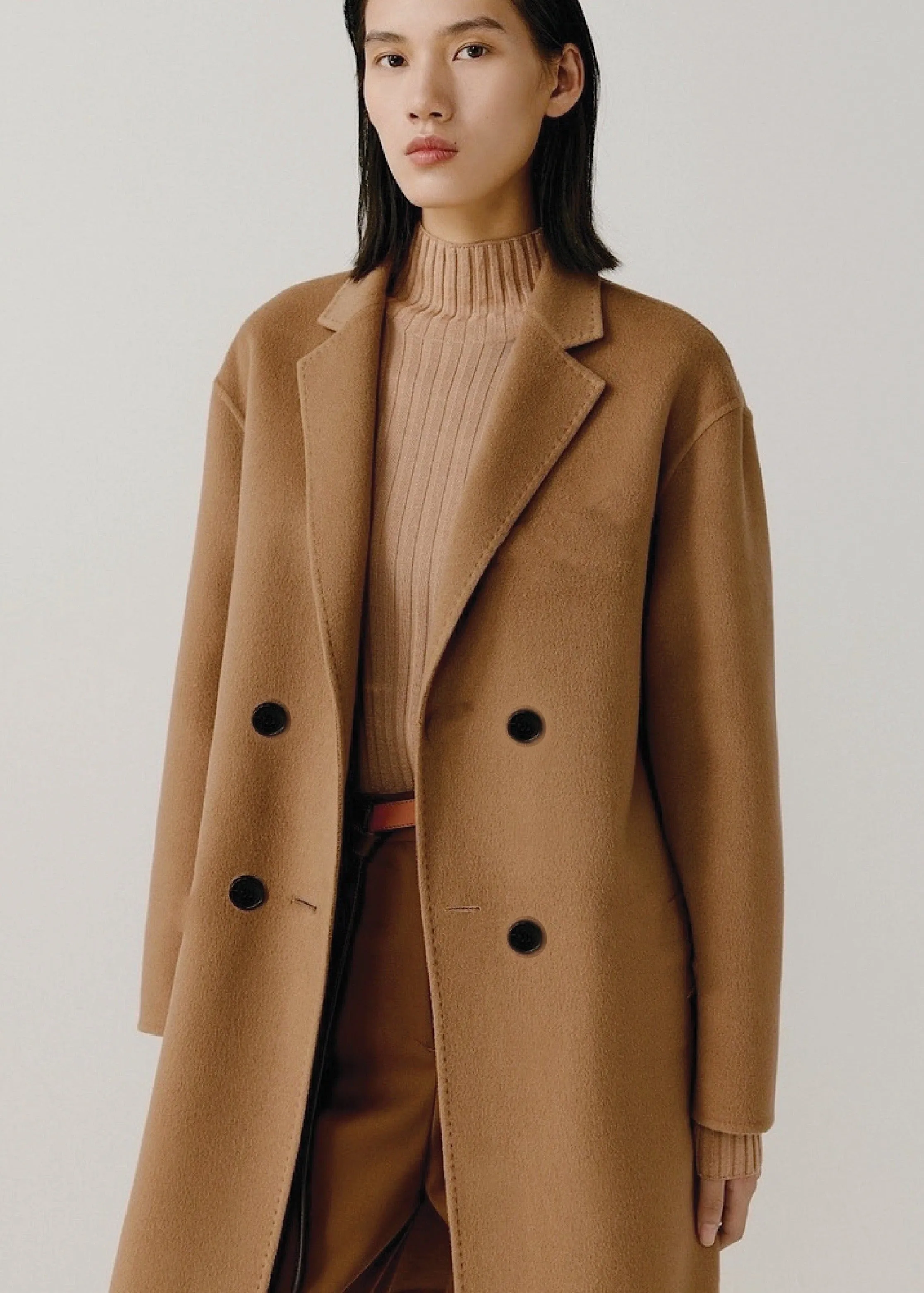 Classic Wool Coat with Notch Lapels